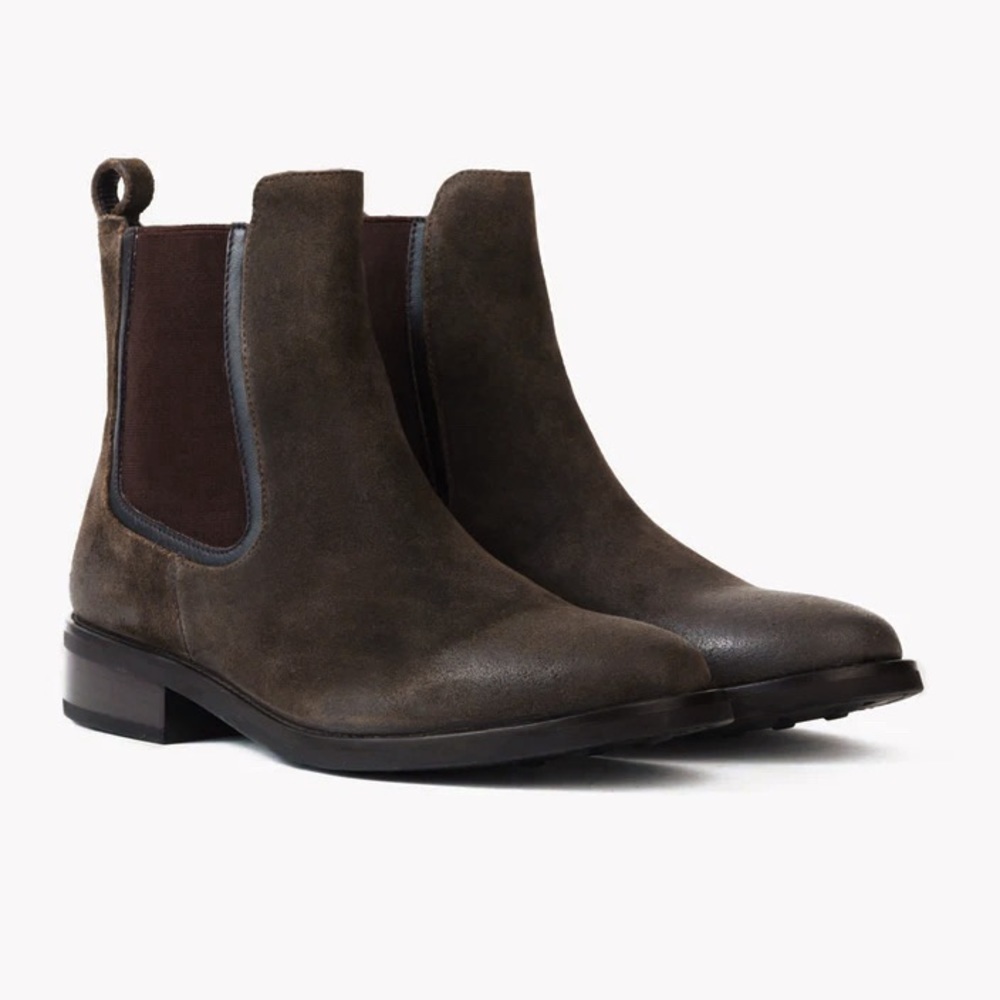 THURSDAY BOOT CO. | Duchess Leather Chelsea Boots in Olive Brown Suede | Sz 10 - Picture 4 of 15